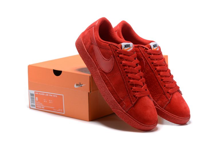 Women Nike Blazer Low PRM VNTG All Red Shoes